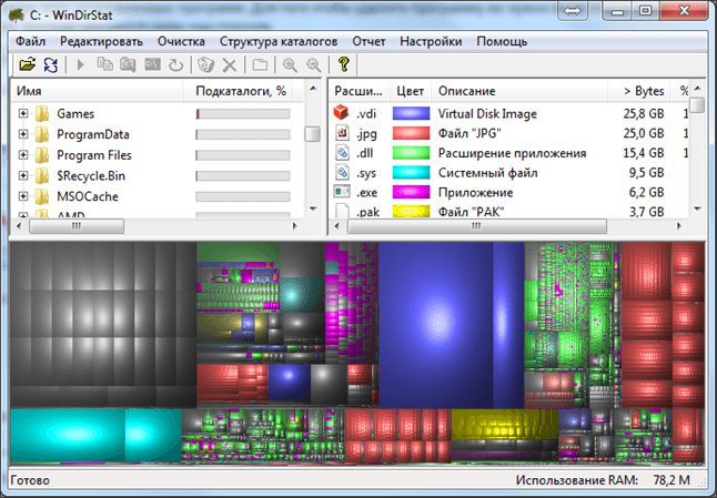 используем программу WinDirStat