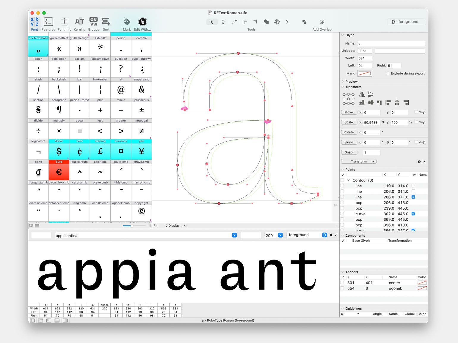  Как сделать или изменить шрифт: программа RoboFont