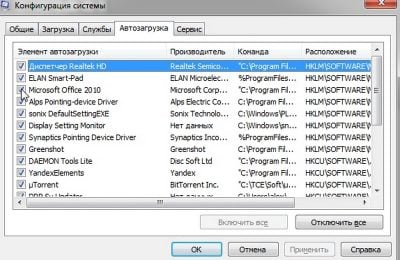 Улучшение быстродействия ноутбука с помощью отключения автозагрузки