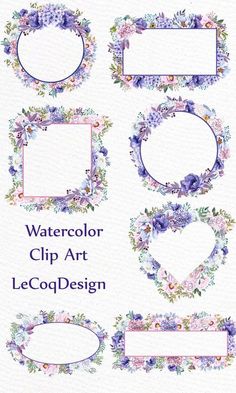 Acuarela de peonías Marcos clipart: Acuarela imágenes | Etsy Watercolor Wedding Invitations, Purple Wedding, Wedding Flowers, Floral Frames, Watercolor Peonies, Purple Watercolor