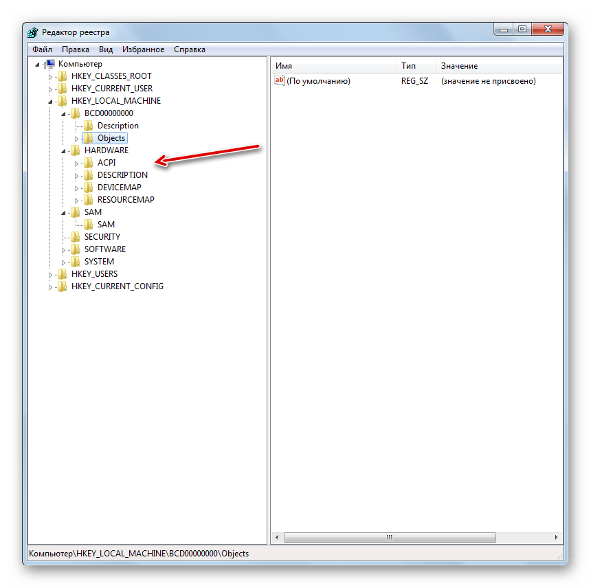 Навигация по Редактору системного реестра в Windows 7