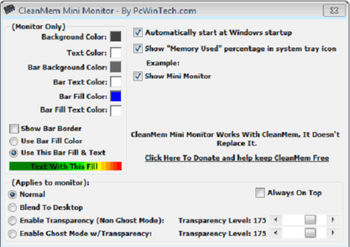 Окно программы CleanMem