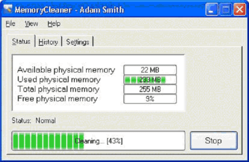 Программа MemoryCleaner