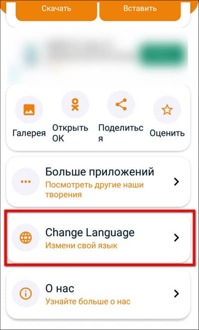 изменение языка в Ok.Ru Downloader