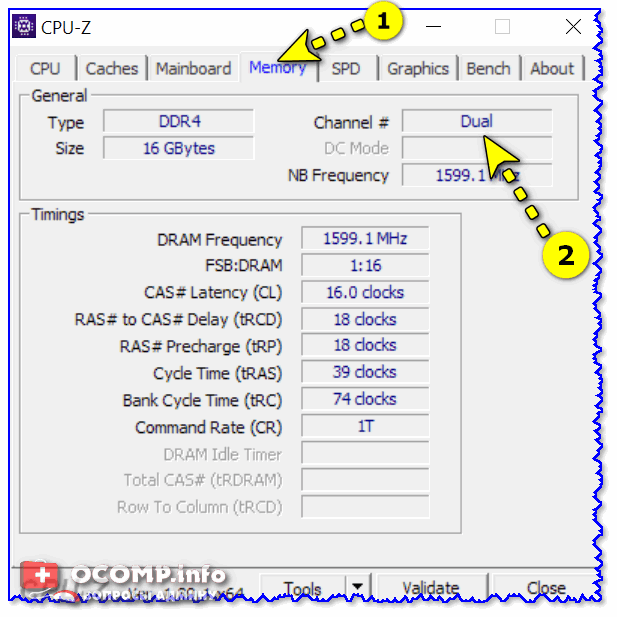 Memory — двухканальный режим работы (CPU-Z)